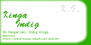 kinga indig business card